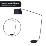 Sarantino Metal Arc Floor Lamp in Black Finish with Linen Taper Shade - Home & Garden > Lighting