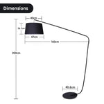 Sarantino Metal Arc Floor Lamp in Black Finish with Linen Taper Shade - Home & Garden > Lighting