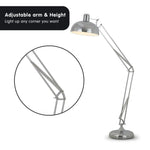 Sarantino Metal Architect Floor Lamp Shade Adjustable Height - Chrome - Home & Garden > Lighting