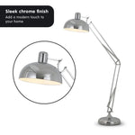 Sarantino Metal Architect Floor Lamp Shade Adjustable Height - Chrome - Home & Garden > Lighting