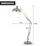 Sarantino Metal Architect Floor Lamp Shade Adjustable Height - Chrome - Home & Garden > Lighting