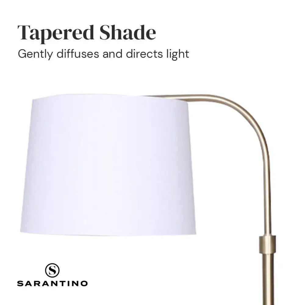 Sarantino Metal Floor Lamp Brass Finish Adjustable Height - Home & Garden > Lighting