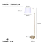 Sarantino Metal Floor Lamp Brass Finish Adjustable Height - Home & Garden > Lighting