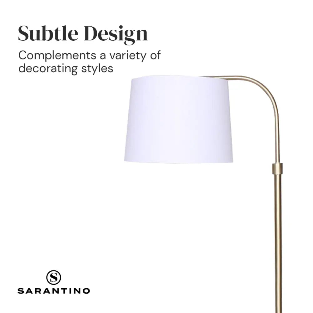 Sarantino Metal Floor Lamp Brass Finish Adjustable Height - Home & Garden > Lighting