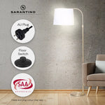 Sarantino Metal Floor Lamp Brass Finish Adjustable Height - Home & Garden > Lighting