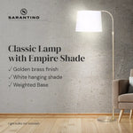 Sarantino Metal Floor Lamp Brass Finish Adjustable Height - Home & Garden > Lighting