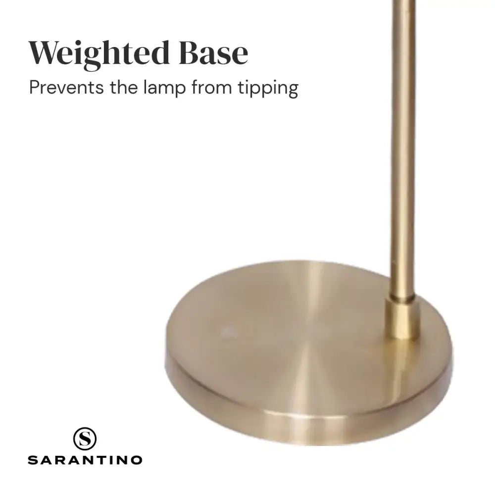 Sarantino Metal Floor Lamp Brass Finish Adjustable Height - Home & Garden > Lighting