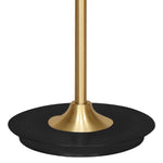 Sarantino Metal Floor Lamp Brushed Brass Finish with White Shade - Home & Garden > Lighting