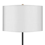 Sarantino Metal Floor Lamp Brushed Brass Finish with White Shade - Home & Garden > Lighting