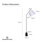 Sarantino Metal Floor Lamp Nickel Finish with Black Marble Base - Home & Garden > Lighting