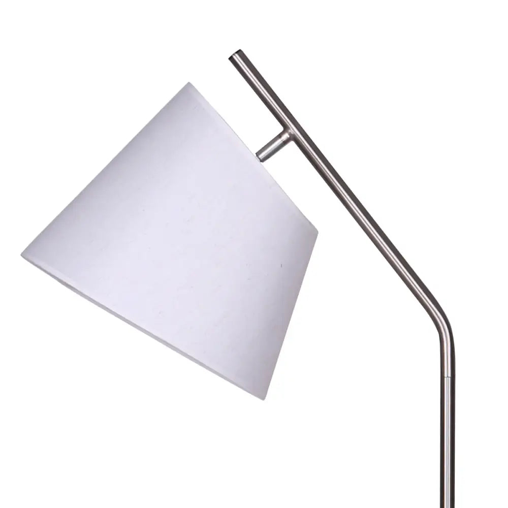 Sarantino Metal Floor Lamp Nickel Finish with Black Marble Base - Home & Garden > Lighting