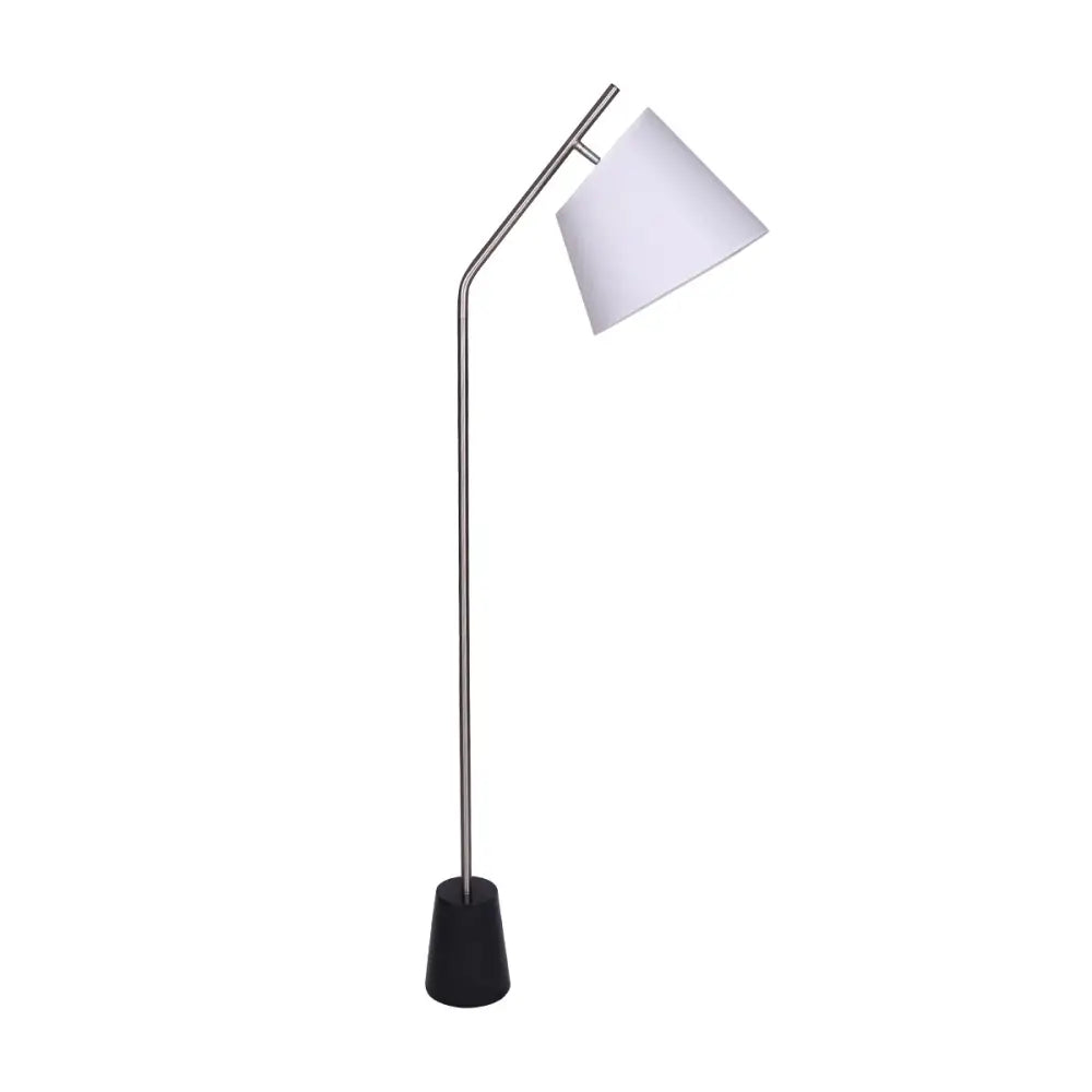 Sarantino Metal Floor Lamp Nickel Finish with Black Marble Base - Home & Garden > Lighting
