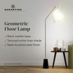 Sarantino Metal Floor Lamp Nickel Finish with Black Marble Base - Home & Garden > Lighting