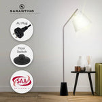 Sarantino Metal Floor Lamp Nickel Finish with Black Marble Base - Home & Garden > Lighting