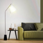 Sarantino Metal Floor Lamp Nickel Finish with Black Marble Base - Home & Garden > Lighting