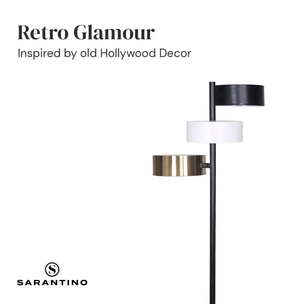 Sarantino Metal Floor Lamp with 3 Swirl Shades - Home & Garden > Lighting