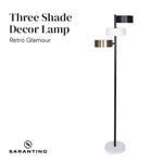 Sarantino Metal Floor Lamp with 3 Swirl Shades - Home & Garden > Lighting