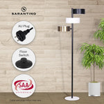 Sarantino Metal Floor Lamp with 3 Swirl Shades - Home & Garden > Lighting