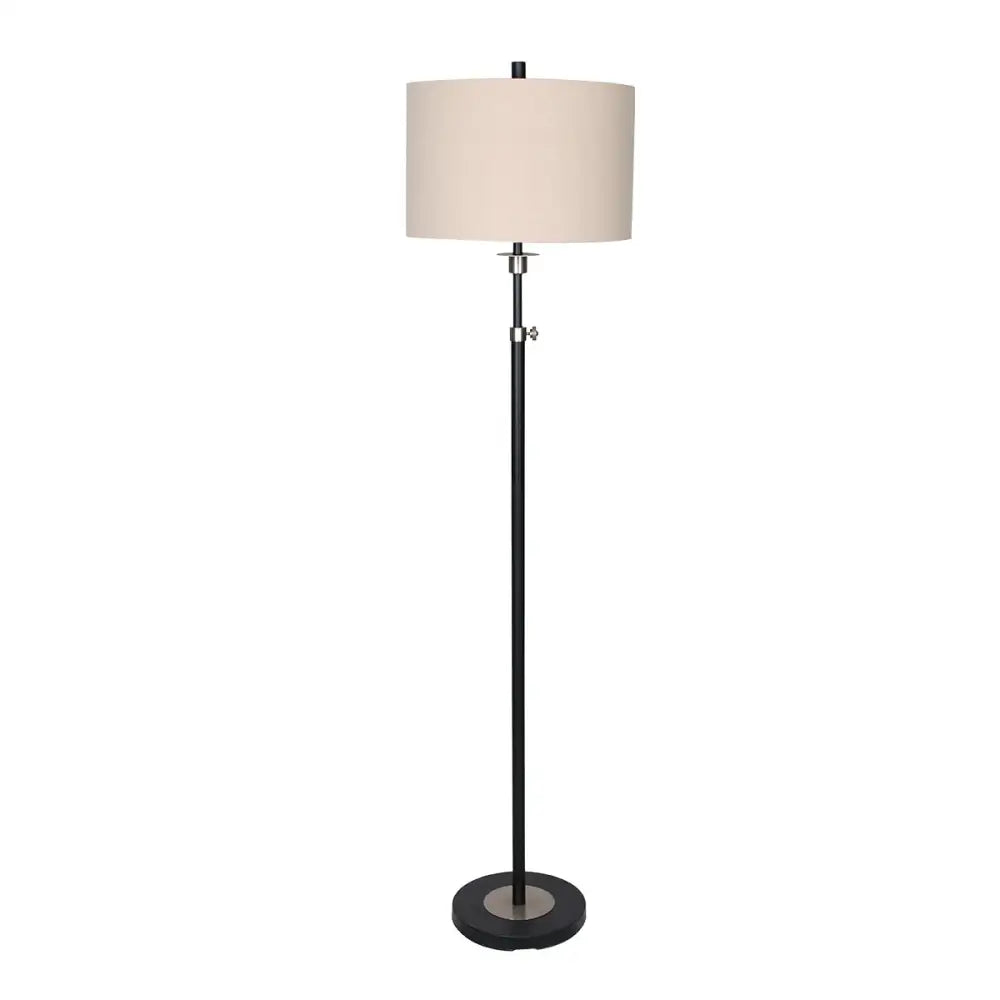 Sarantino Metal Floor Lamp with Cream Drum Shade - Home & Garden > Lighting