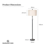 Sarantino Metal Floor Lamp with Cream Drum Shade - Home & Garden > Lighting