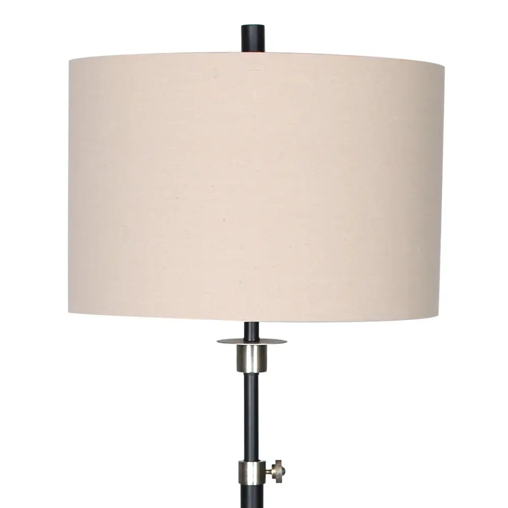 Sarantino Metal Floor Lamp with Cream Drum Shade - Home & Garden > Lighting