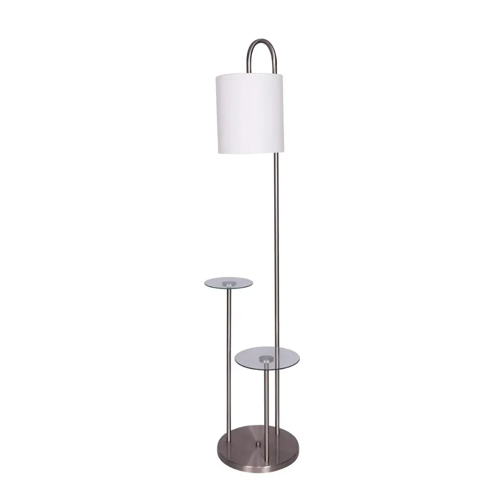 Sarantino Metal Floor Lamp with Glass Shelves - Home & Garden > Lighting