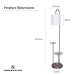 Sarantino Metal Floor Lamp with Glass Shelves - Home & Garden > Lighting