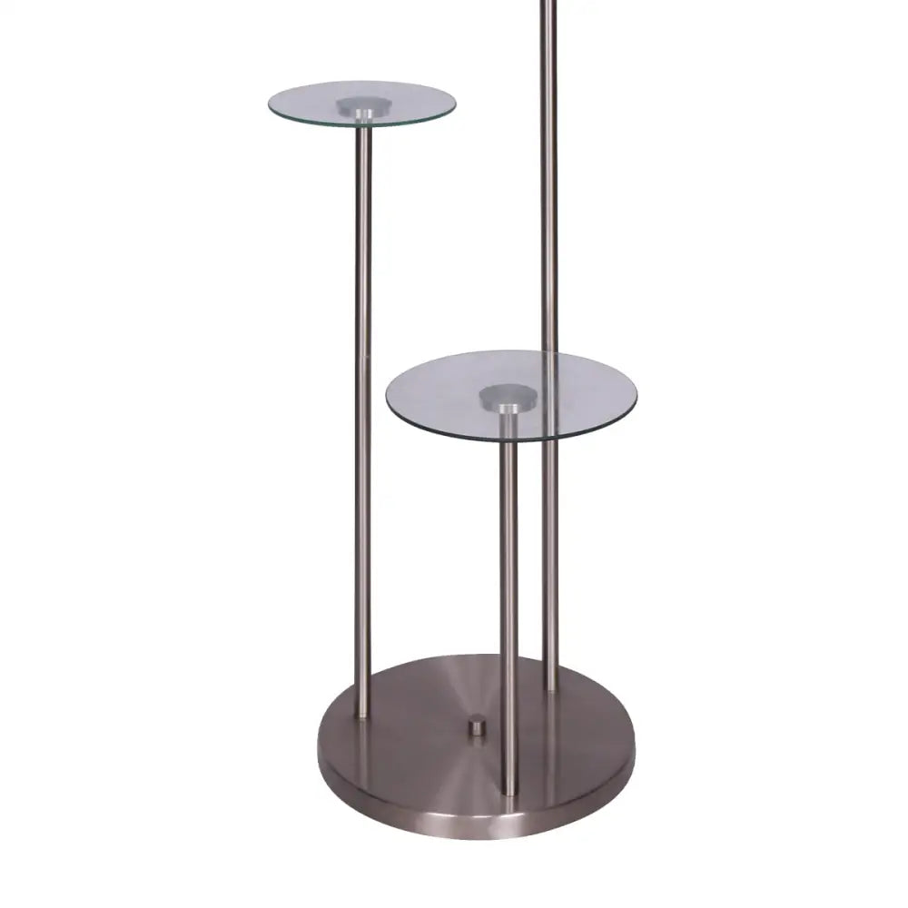 Sarantino Metal Floor Lamp with Glass Shelves - Home & Garden > Lighting