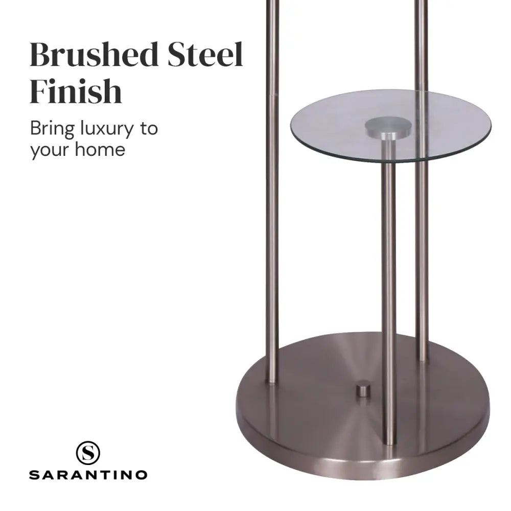 Sarantino Metal Floor Lamp with Glass Shelves - Home & Garden > Lighting