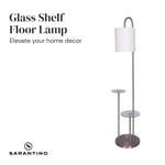 Sarantino Metal Floor Lamp with Glass Shelves - Home & Garden > Lighting