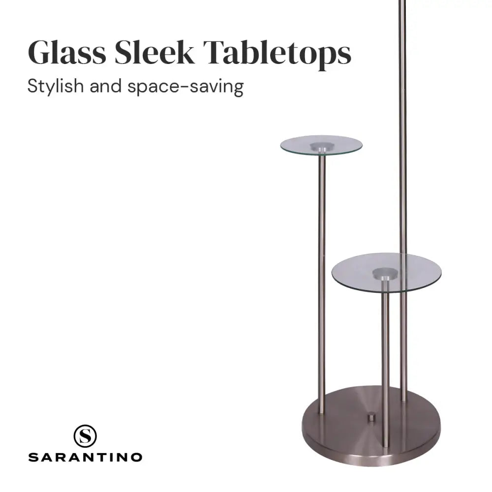 Sarantino Metal Floor Lamp with Glass Shelves - Home & Garden > Lighting