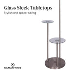 Sarantino Metal Floor Lamp with Glass Shelves - Home & Garden > Lighting