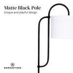Sarantino Metal Floor Lamp with Marble Base & Off-White Shade - Home & Garden > Lighting
