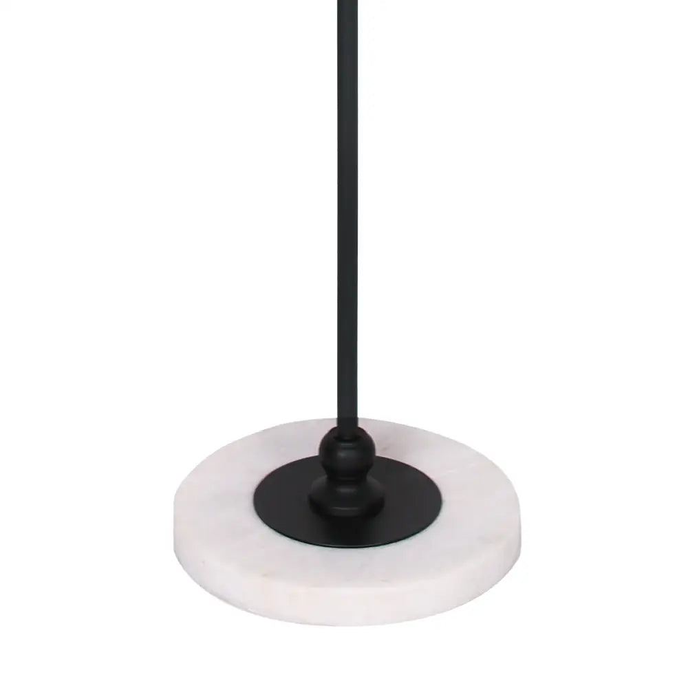 Sarantino Metal Floor Lamp with Marble Base & Off-White Shade - Home & Garden > Lighting