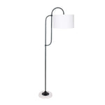 Sarantino Metal Floor Lamp with Marble Base & Off-White Shade - Home & Garden > Lighting