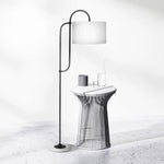 Sarantino Metal Floor Lamp with Marble Base & Off-White Shade - Home & Garden > Lighting