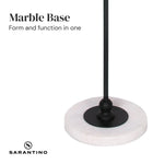 Sarantino Metal Floor Lamp with Marble Base & Off-White Shade - Home & Garden > Lighting