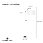 Sarantino Metal Floor Lamp with Marble Base & Off-White Shade - Home & Garden > Lighting