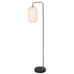 Sarantino Metal Floor Lamp With Opal Glass Shade - Home & Garden > Lighting