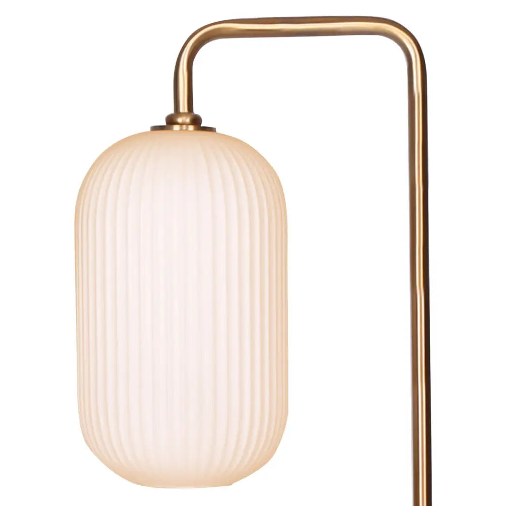 Sarantino Metal Floor Lamp With Opal Glass Shade - Home & Garden > Lighting