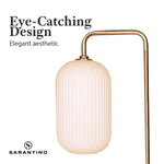 Sarantino Metal Floor Lamp With Opal Glass Shade - Home & Garden > Lighting