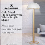 Sarantino Metal Floor Lamp with White Acrylic Shade by Sarantino - Home & Garden > Lighting