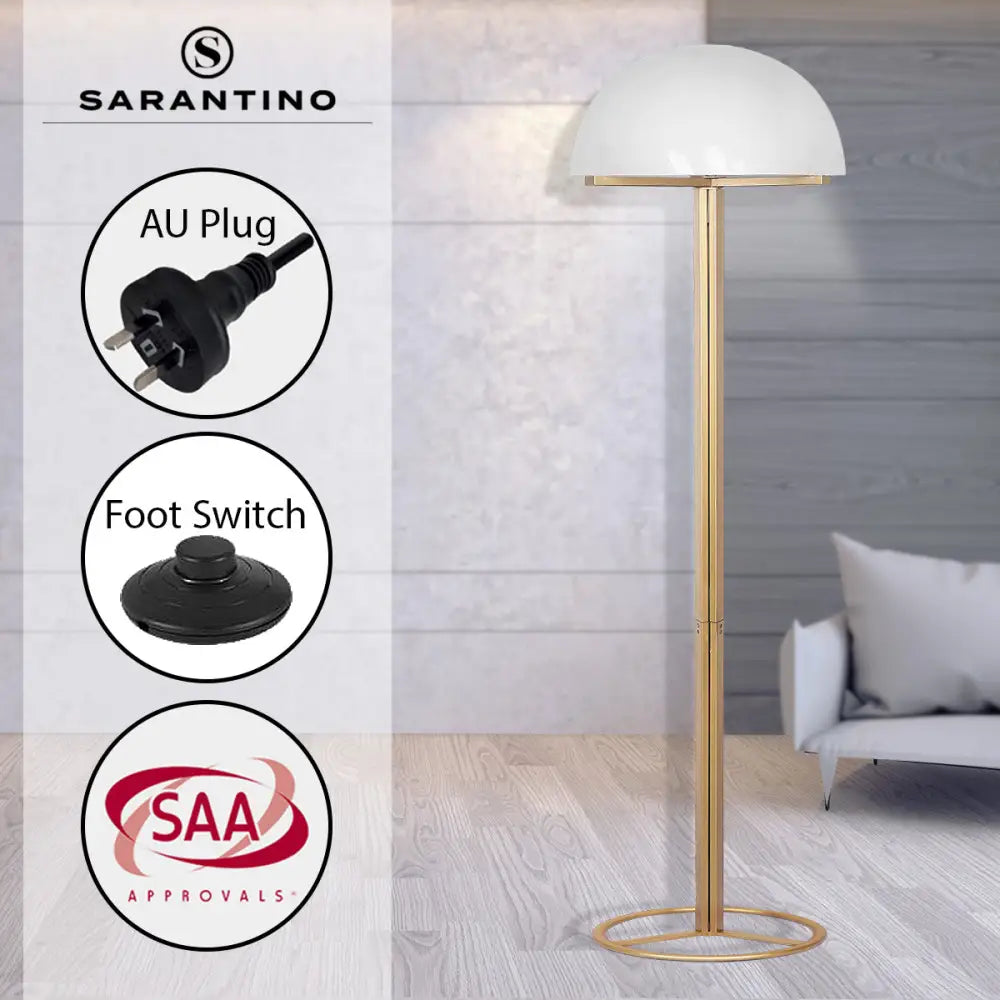 Sarantino Metal Floor Lamp with White Acrylic Shade by Sarantino - Home & Garden > Lighting