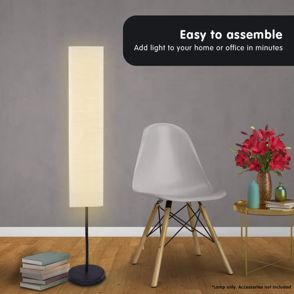 Sarantino Metal Floor Lamp with White Paper Wrinkle Shade Light Stand - Home & Garden > Lighting > Night Lights &