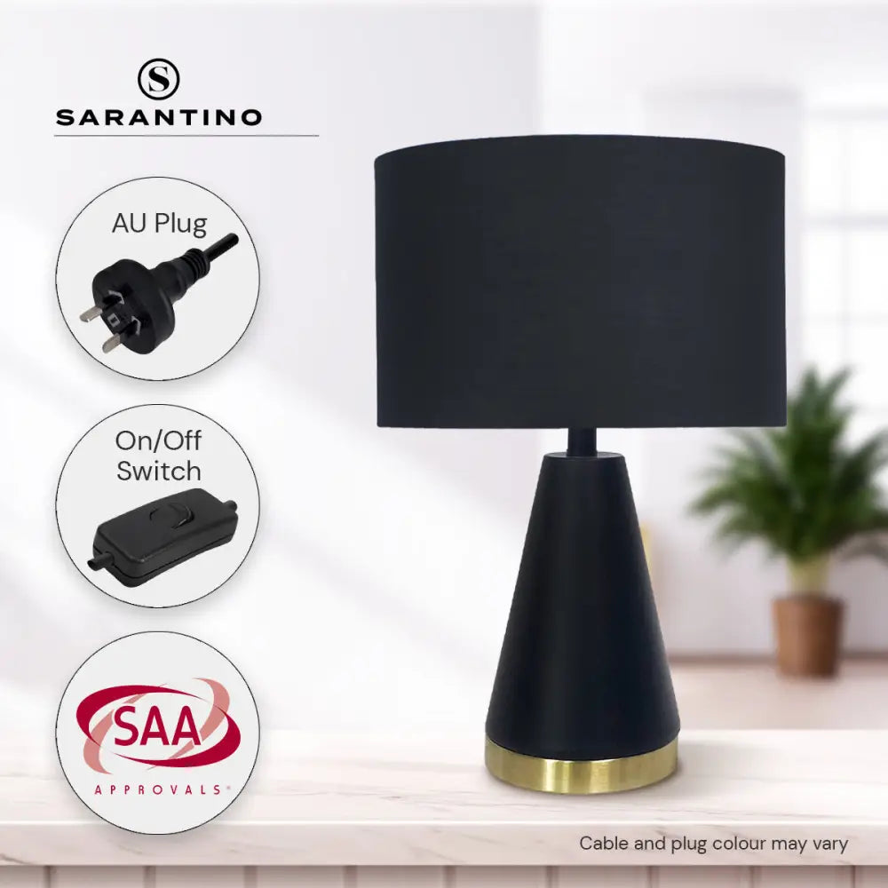 Sarantino Metal Table Lamp in Black and Gold - Home & Garden > Lighting