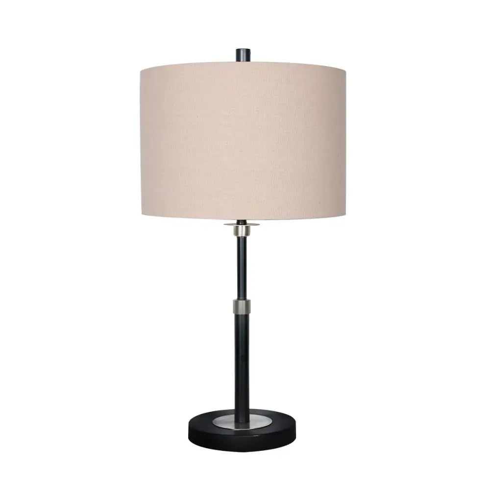 Sarantino Metal Table Lamp with Linen Drum Shade - Home & Garden > Lighting