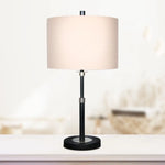 Sarantino Metal Table Lamp with Linen Drum Shade - Home & Garden > Lighting