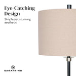 Sarantino Metal Table Lamp with Linen Drum Shade - Home & Garden > Lighting