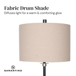 Sarantino Metal Table Lamp with Linen Drum Shade - Home & Garden > Lighting