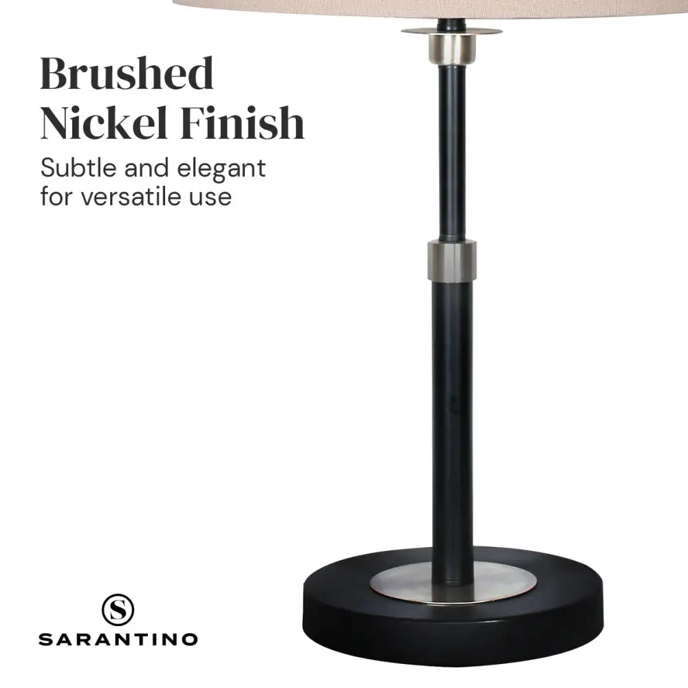 Sarantino Metal Table Lamp with Linen Drum Shade - Home & Garden > Lighting